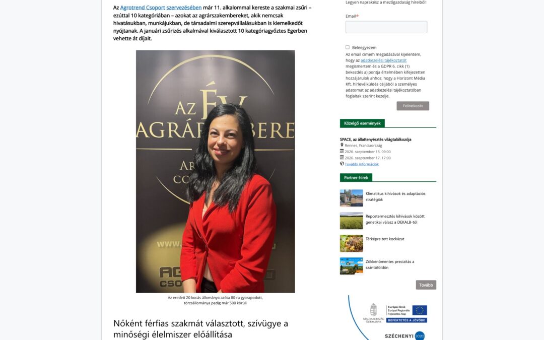 Agrárágazat: Fekete Zsóka lett Az Év Állattenyésztője