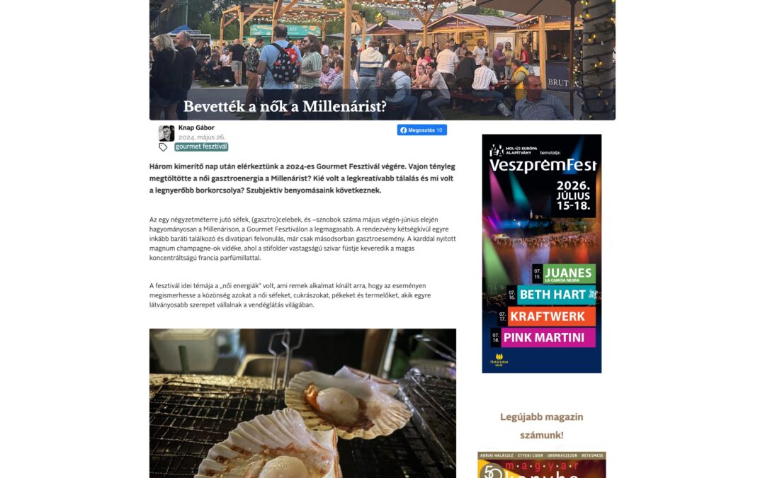 Magyar Konyha Online: Bevették a nők a Millenárist?