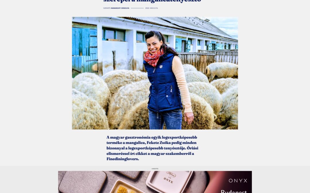 Dining Guide: „Fekete Zsóka csodálatra méltó példakép” – Nemzetközi gourmet magazin címlapján szerepel a mangalicatenyésztő