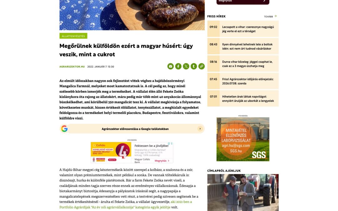 Agrárszektor: Megőrülnek külföldön ezért a magyar húsért: úgy veszik, mint a cukrot