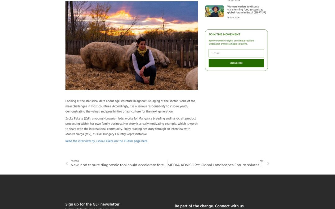 Global Landscapes Forum: Agribusiness adventure: A young Hungarian farmer’s story