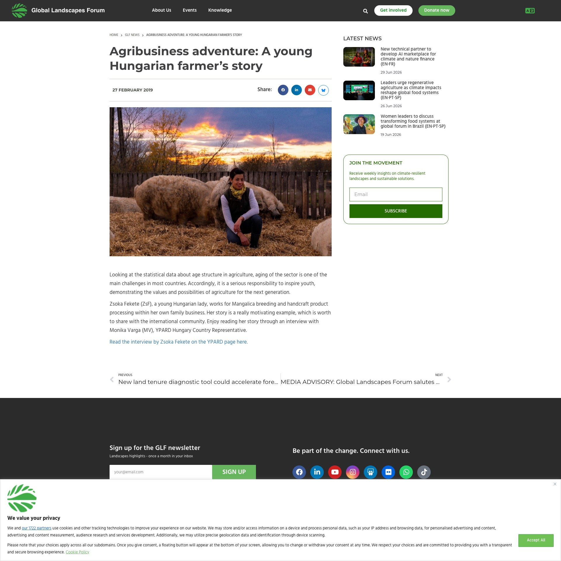 Global Landscapes Forum: Agribusiness adventure: A young Hungarian farmer’s story
