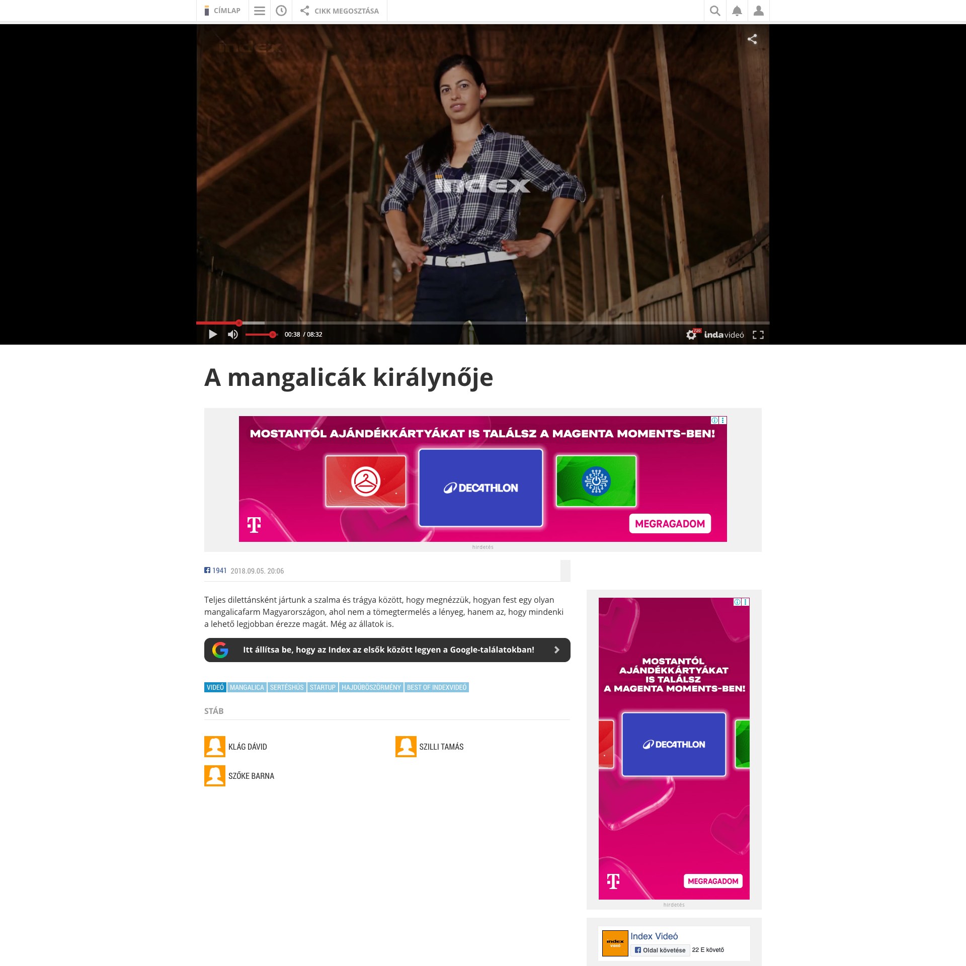 Index Videó: A mangalicák királynője