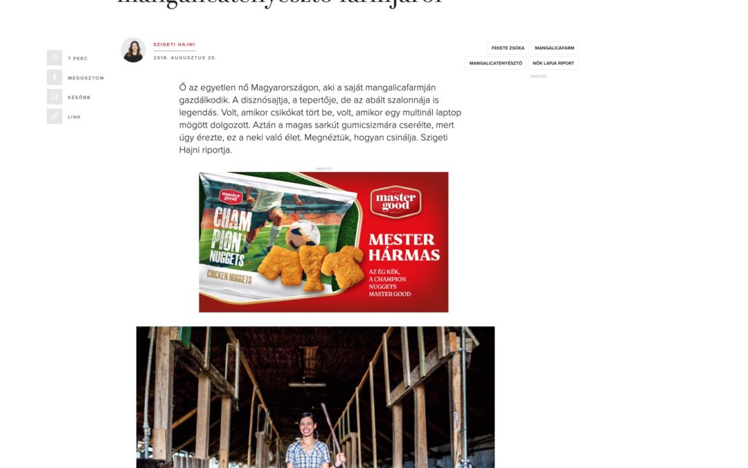 Nők Lapja: Magassarkúból gumicsizmába – Helyzetjelentés Fekete Zsóka mangalicatenyésztő farmjáról