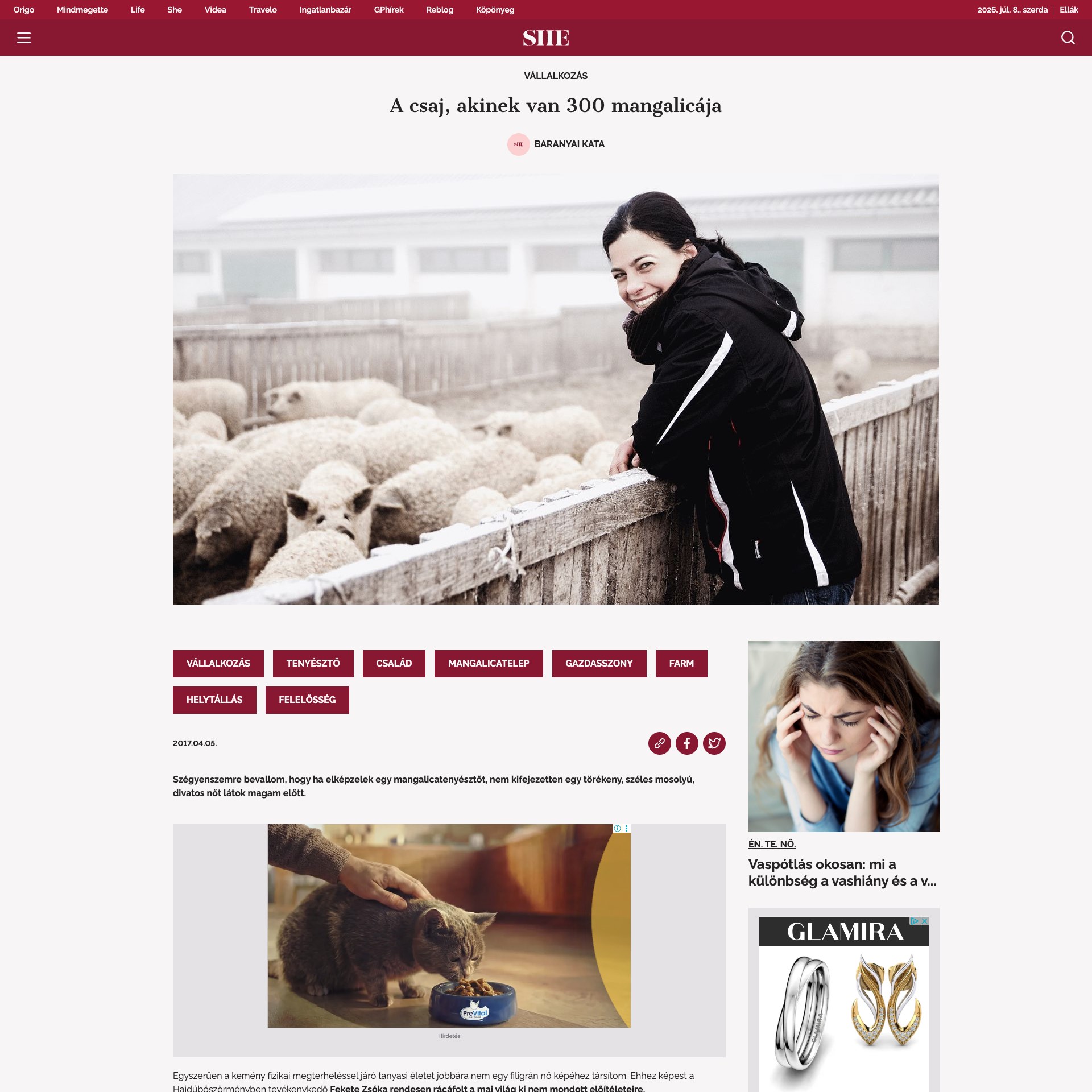 SHE / Life.hu: A csaj, akinek van 300 mangalicája