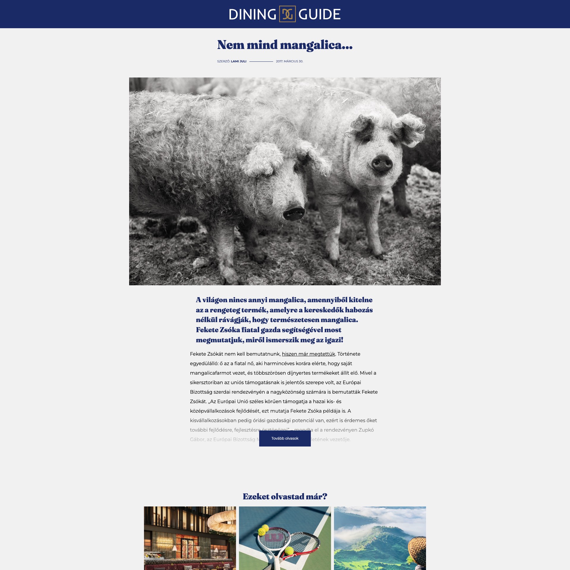 Dining Guide: Nem mind mangalica…