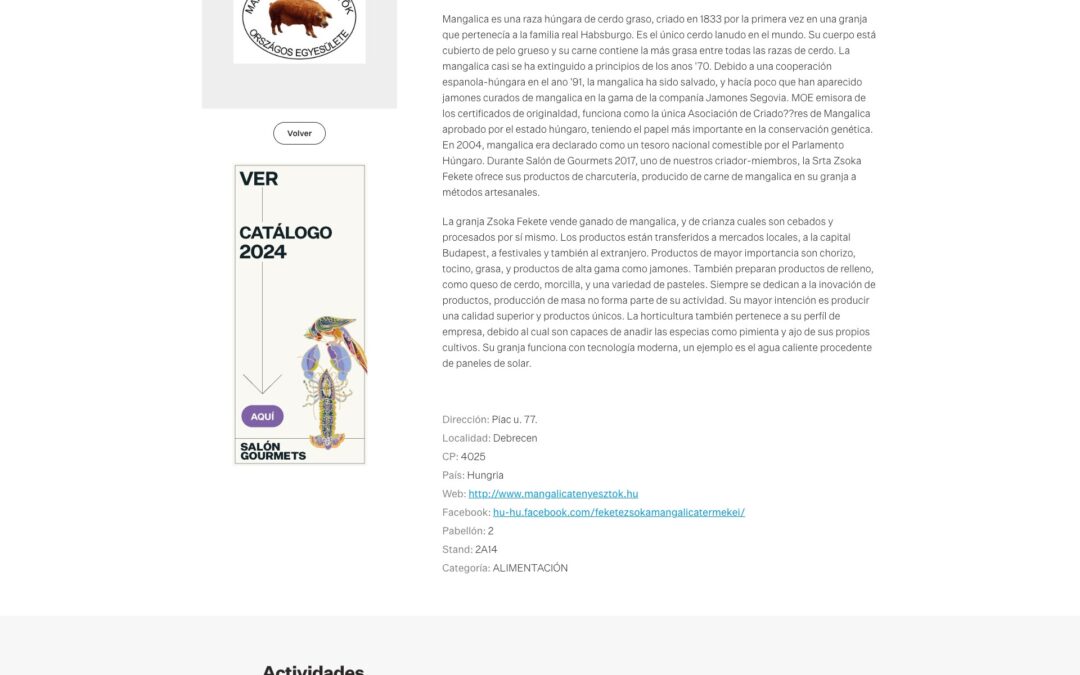 Gourmets.net / Salón Gourmets: Hungarian National Association of Mangalica Breeders