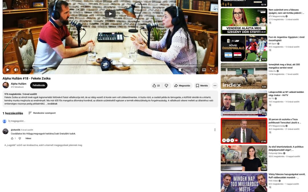 YouTube – Alpha Hullám: Alpha Hullám #18 – Fekete Zsóka