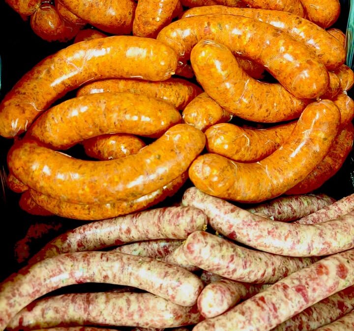 Friss mangalica kolbászok.