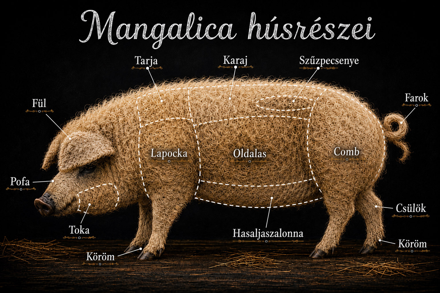 Mangalica húsrészei